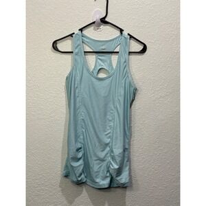 Gaiam Women Light‎ Blue Racerback Ruched Sides Athletic Yoga Stretch Tank Top XS